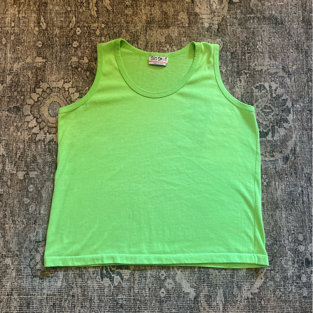 EUC Vintage Big Shot Bright Green Tank Top Medium